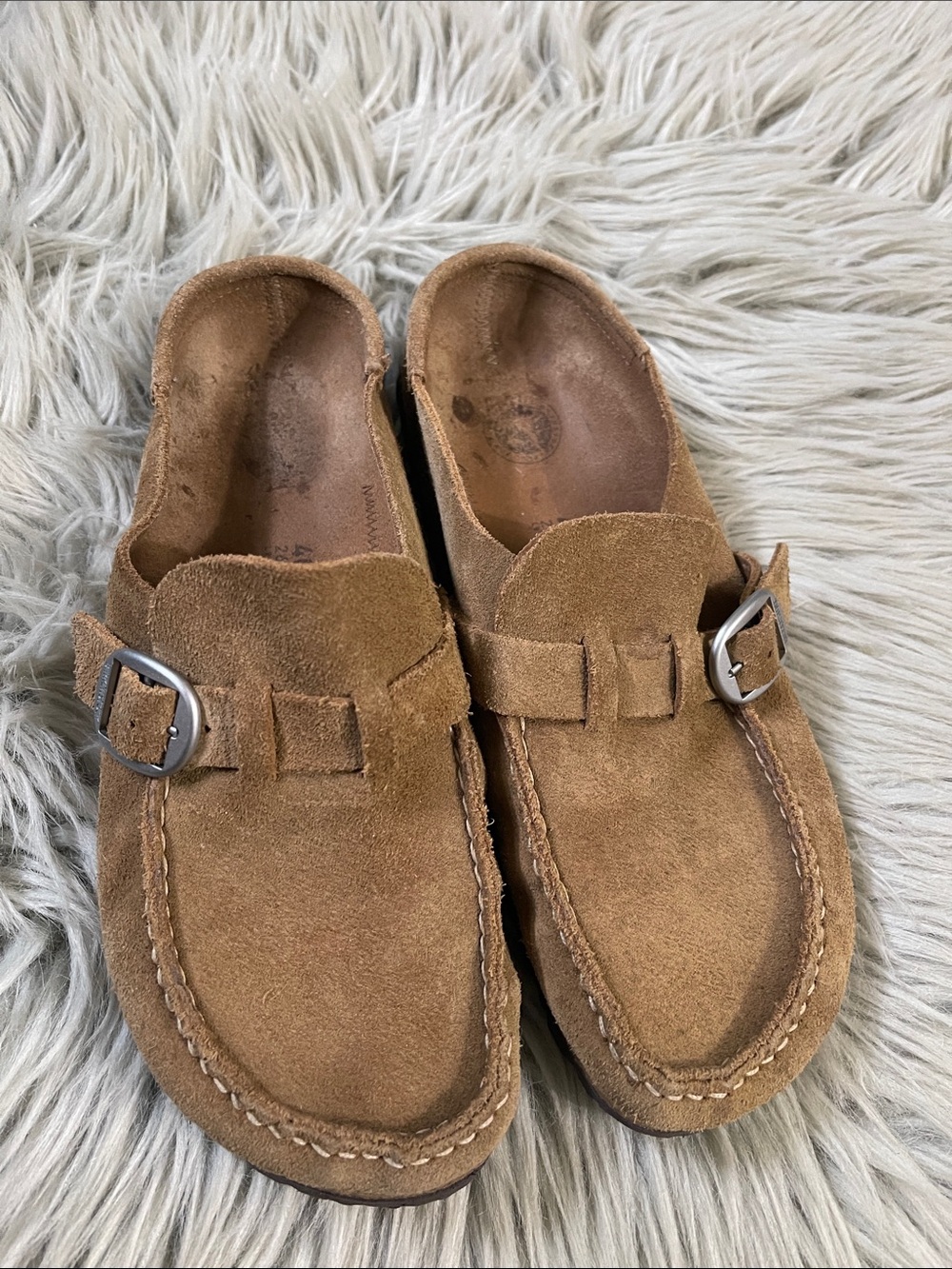Birkenstock Women's Suede Buckle Clog - Brown - Picture 2 of 5